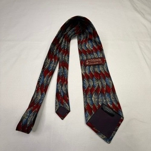 J.S.A. Bank The Miracle Collection Silk Tie Red Blue Geometric Pattern