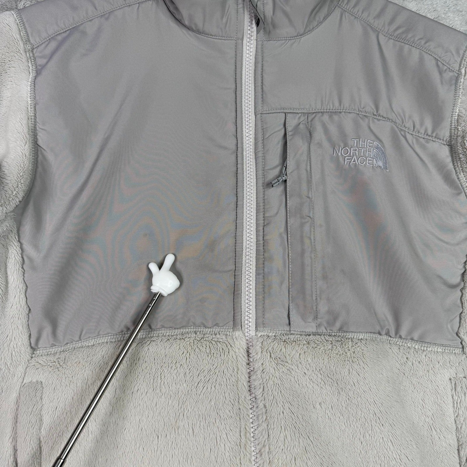 The North Face Fleece Jacket Women's M Gray Full Zip Pockets Casual Outerwear