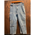 Vintage Wrangler Rugged Wear Double Knee Work Jeans Light Wash 36x28 USA Made