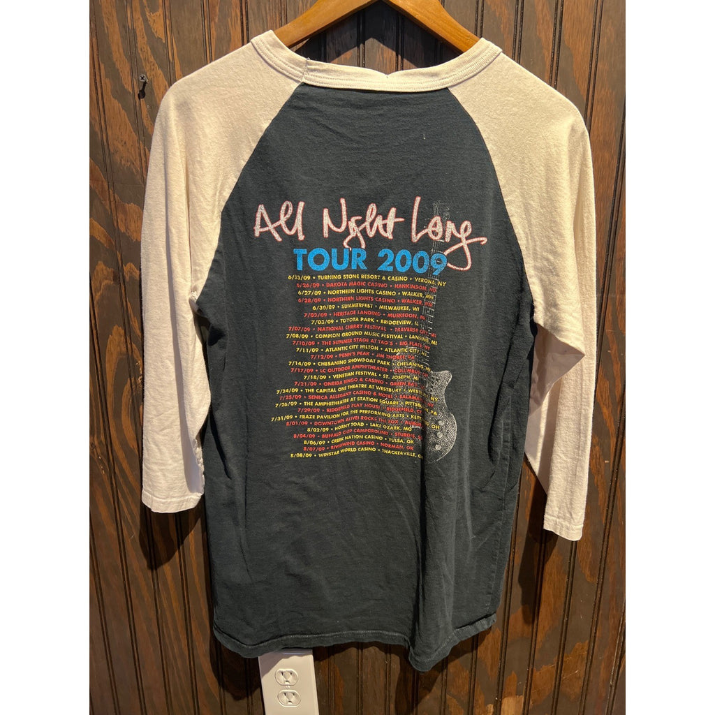 Champion Billy Squier All Night Long 09 Raglan Baseball Tee Black White Medium