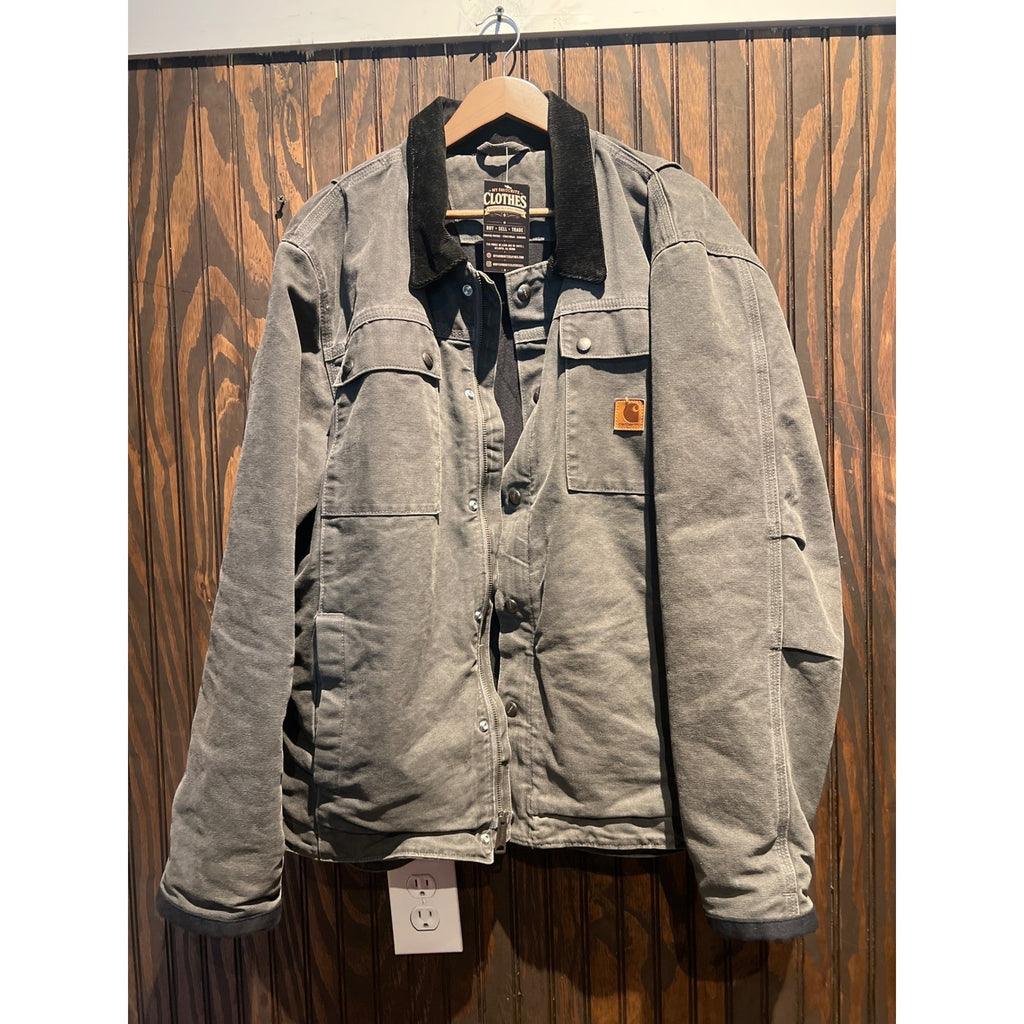 Carhartt Full Swing Armstrong Jacket Gray Fleece Lined Work Coat Mens 24x32