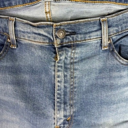 Levi Strauss 501 Mens Jeans W38 L32 Button Fly Blue Denim Straight Leg