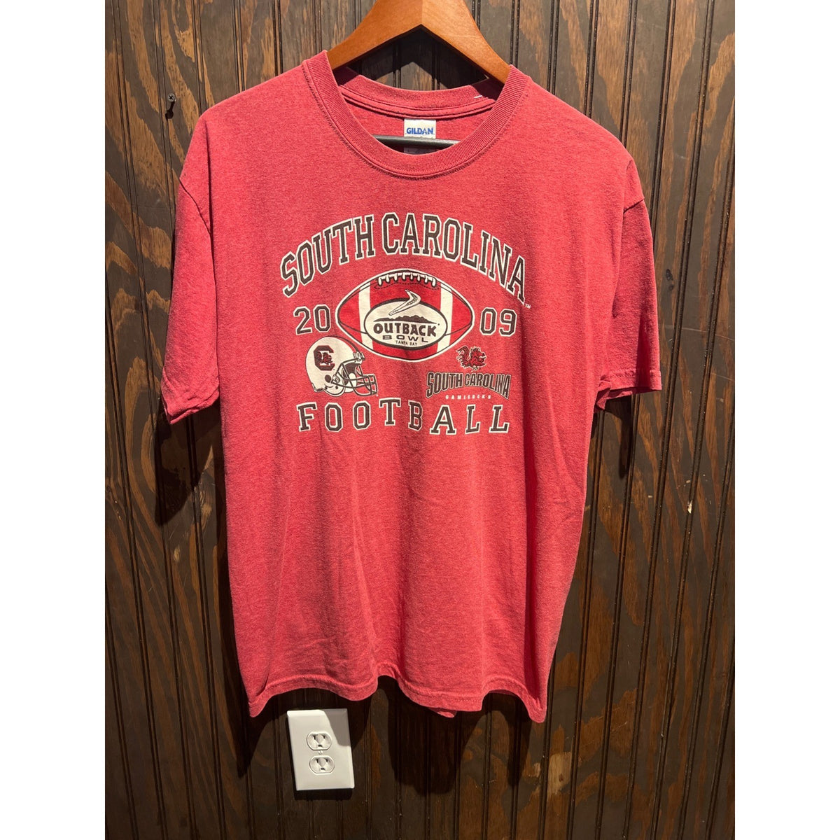 Gildan South Carolina Gamecocks 2009 Outback Bowl Football T-Shirt Red XL