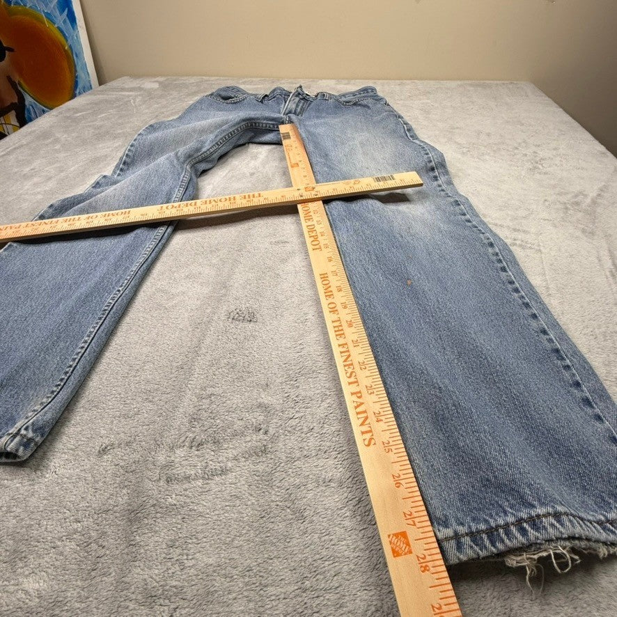 Levi Strauss 505 Straight Fit Light Wash Jeans Mens Size 32x30 Paint Splatter