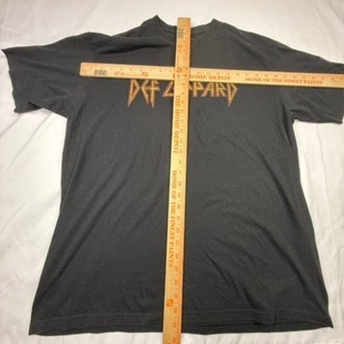 Def Leppard Band T Shirt Mens XL Gray Cotton Poly Graphic Tee