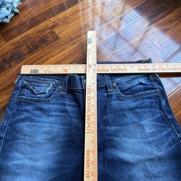 True Religion Mens Straight Leg Blue Denim Jeans Flap Pocket 40x32