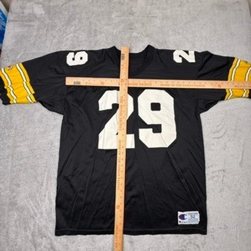 Vintage 90s Pittsburgh Steelers #29 Jersey Champion Black Yellow NFL Size L