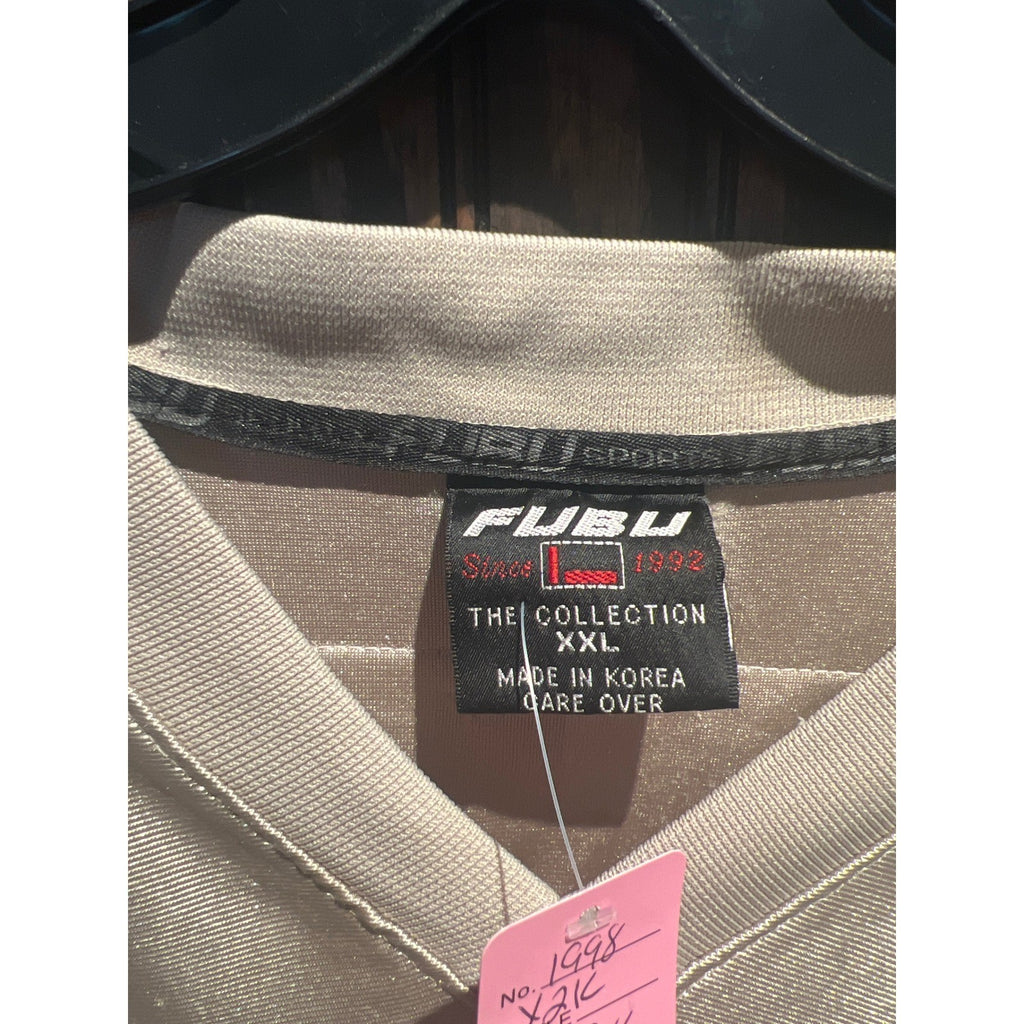 Vintage FUBU The Collection Football Jersey Gold Red Mesh Mens XXL 90s Hip Hop