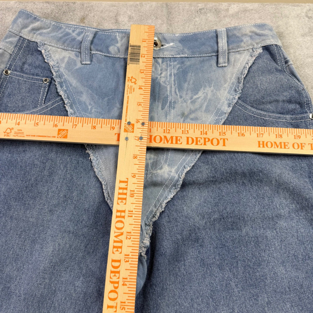 Manière De Voir Acid Wash Panel Denim Jeans – Y2K Streetwear