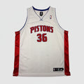 Detroit Pistons Ben Wallace Adidas Basketball Jersey Size 56 White Red Blue