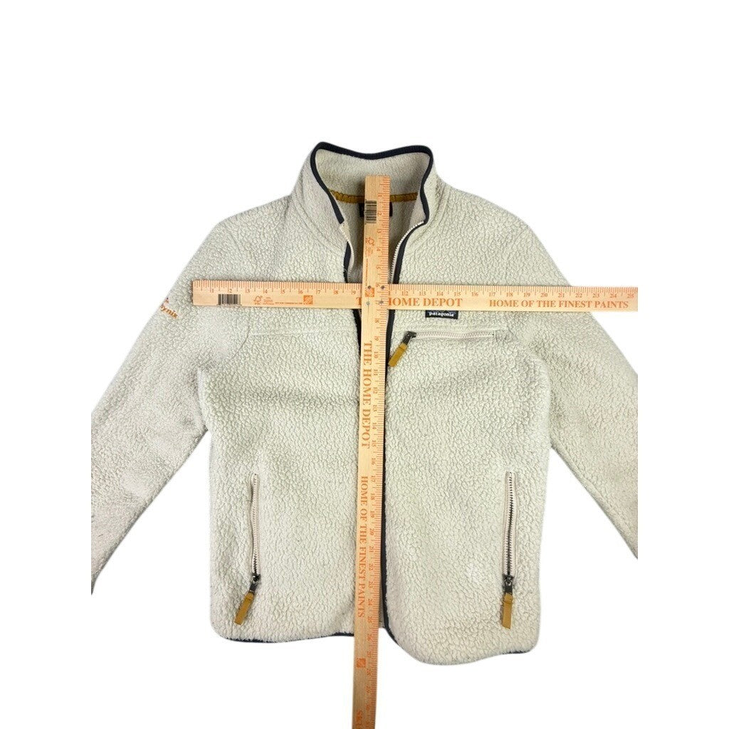 Patagonia Full Zip Fleece Jacket Cream Sherpa Cozy Outerwear Size M