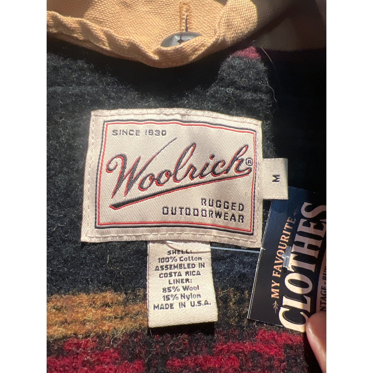 Vintage Woolrich Barn Coat Canvas Field Jacket Leather Collar Yellow 22x33
