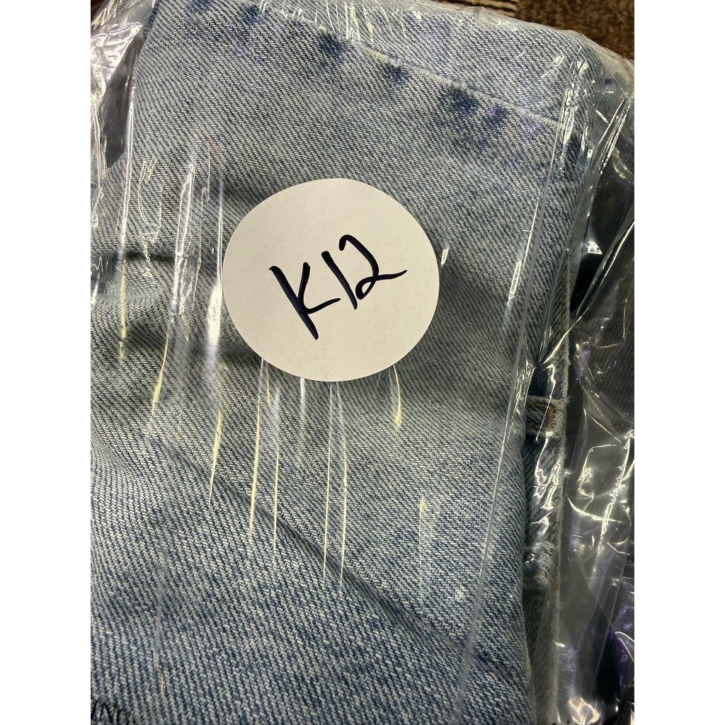 Levi's 505 Regular Fit Mens Jeans Light Wash Distressed Paint Splatter W38 L30