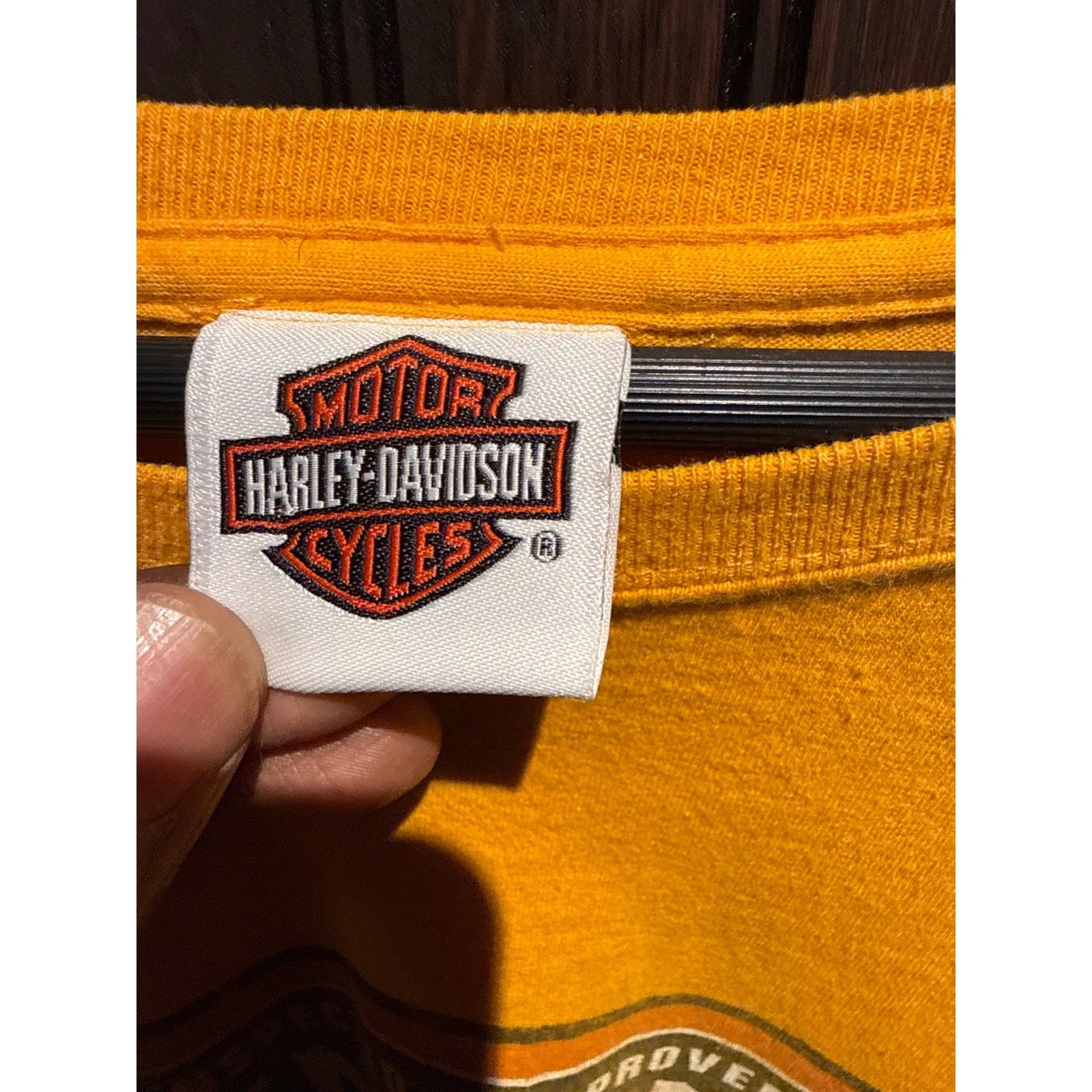 Harley-Davidson Mens Yellow Long Sleeve Genuine Graphic T-Shirt 2XL Relaxed Fit