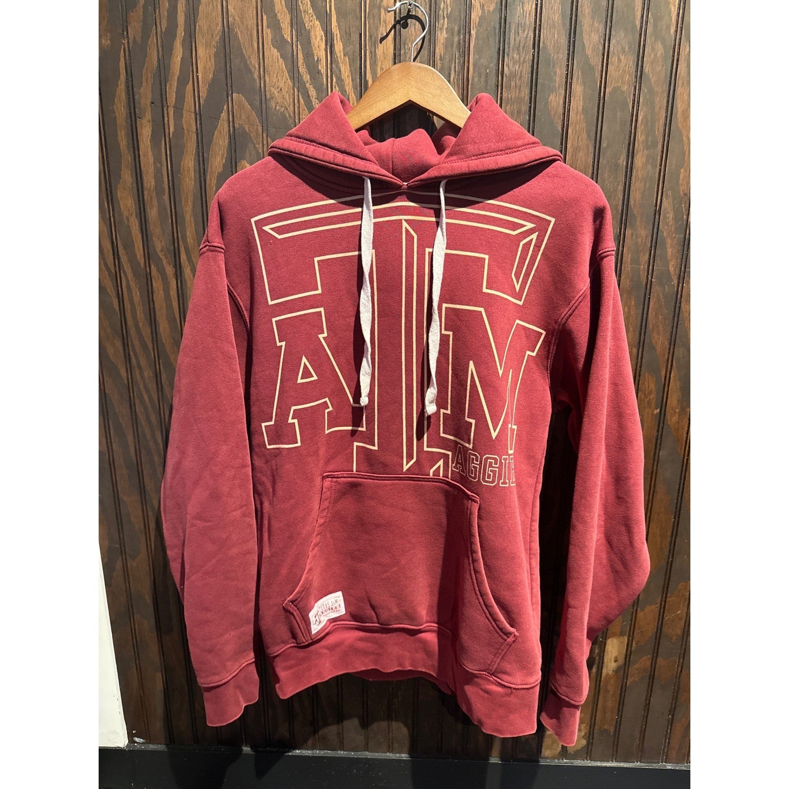 Texas A&M Aggies Hoodie Maroon Oversized Graphic Pullover Sweatshirt Mens L