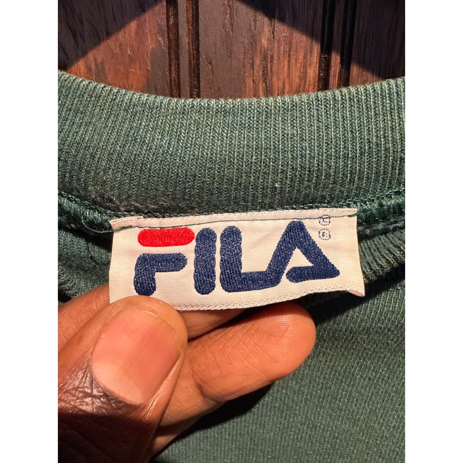 Vintage Fila Italia Embroidered Logo Sweatshirt Green 90s Sportswear Mens XL