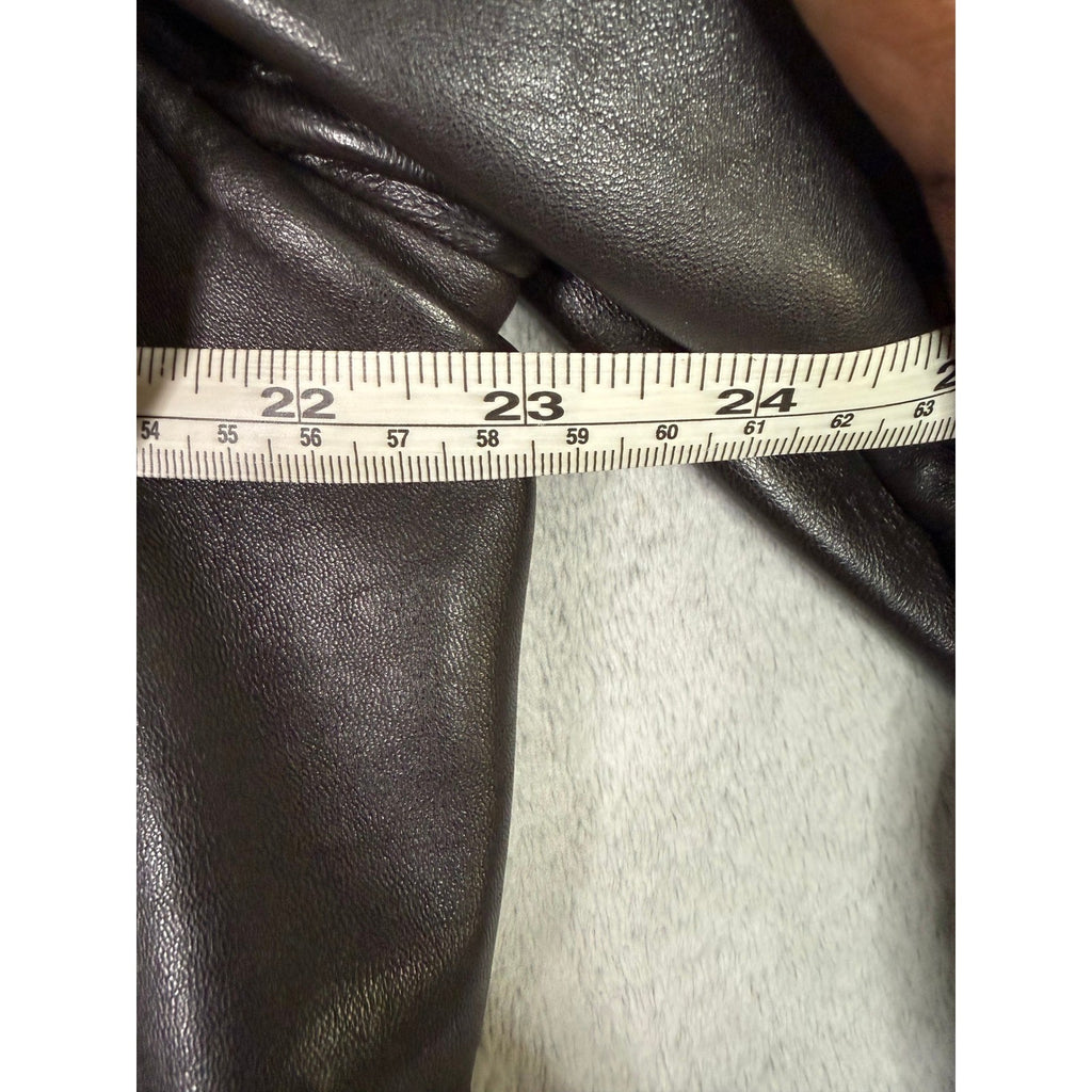 Vintage 90s CSL Suedes Black Leather Coat Mens L Distressed Genuine Leather