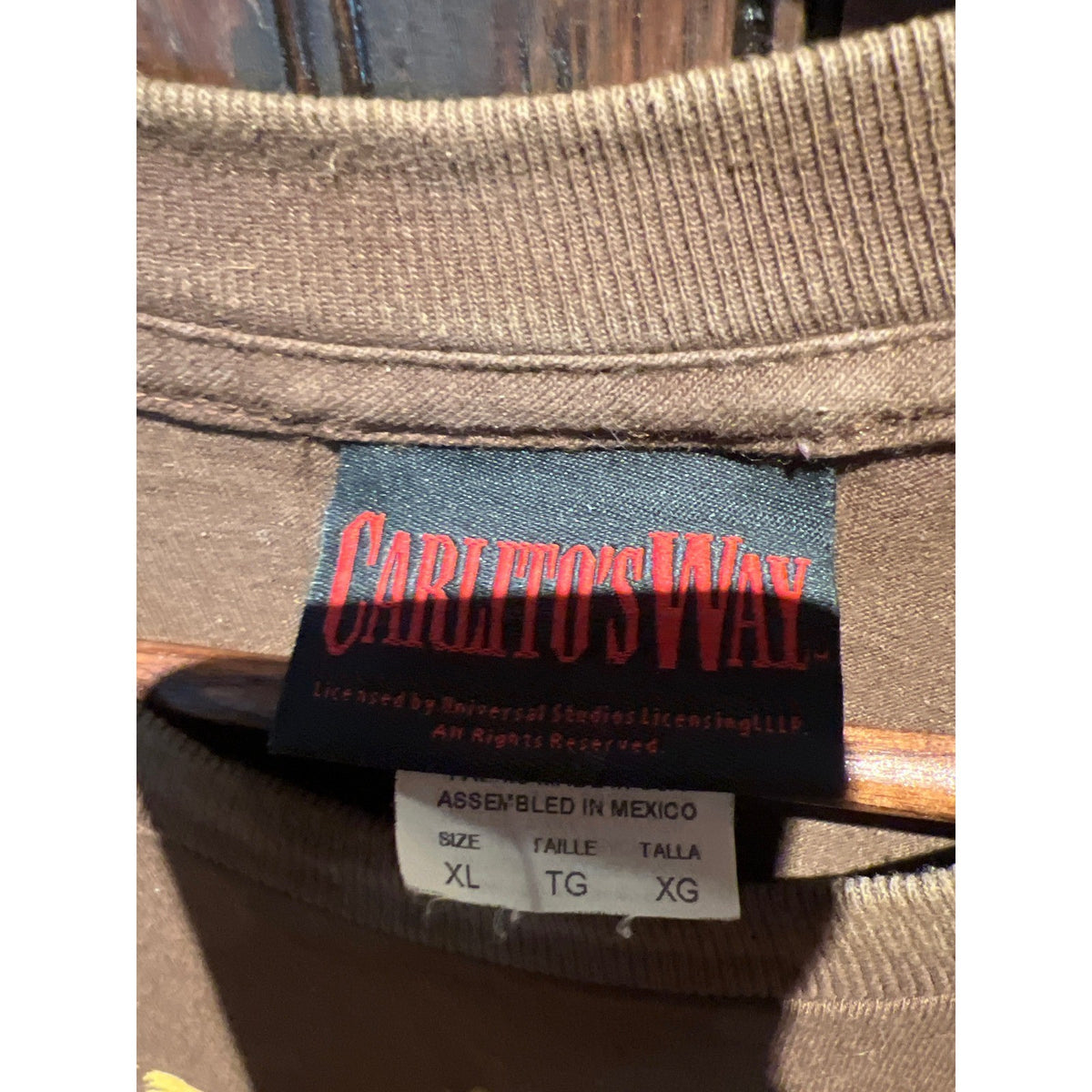 Vintage Al Pacino Carlito's Way Movie Graphic T-Shirt Brown XL 24x32