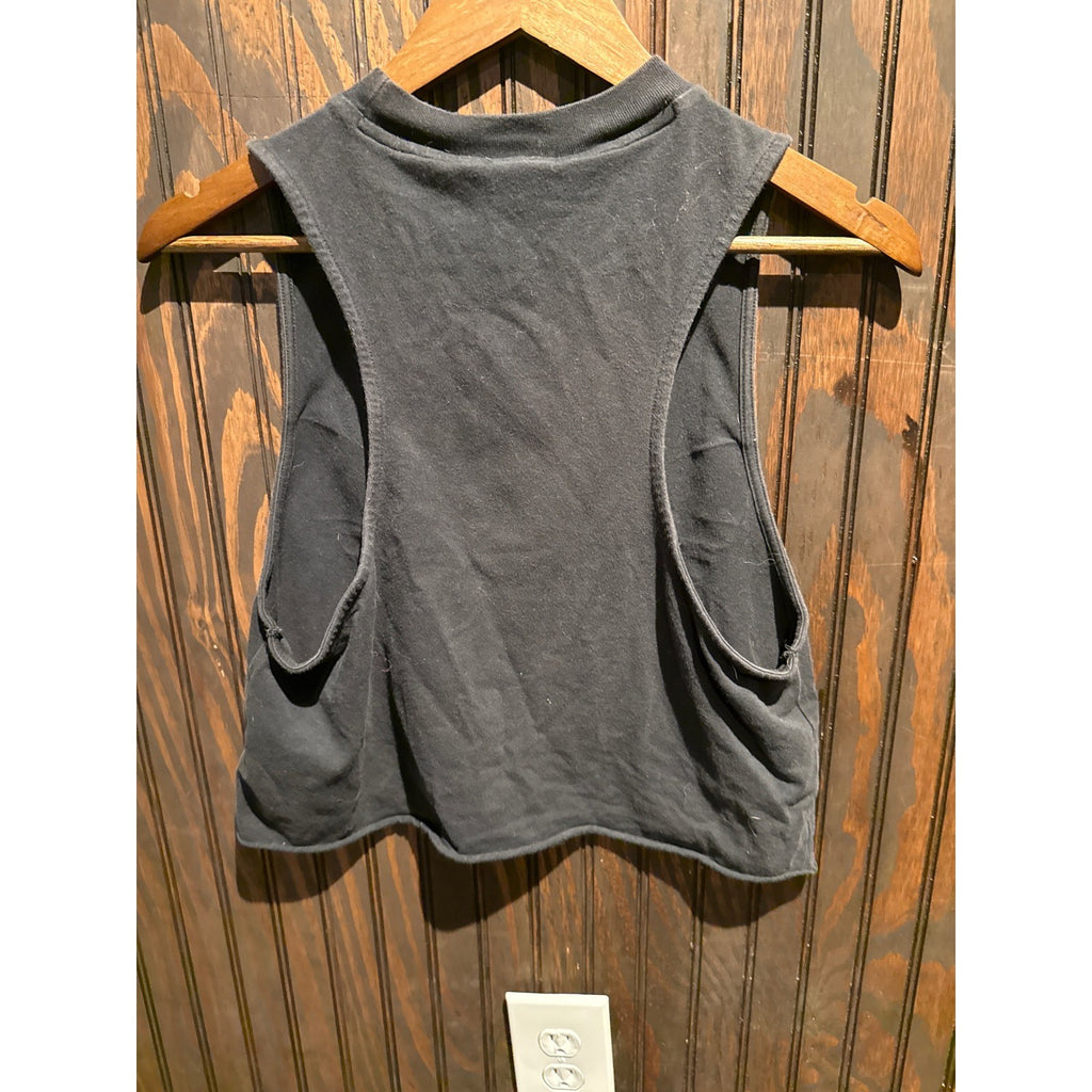 Adidas Originals Trefoil Cropped Muscle Tank Top Black White Sleeveless S