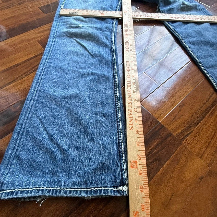 True Religion Joey Super T Flare Jeans Mens 33 Medium Wash Blue Made in USA