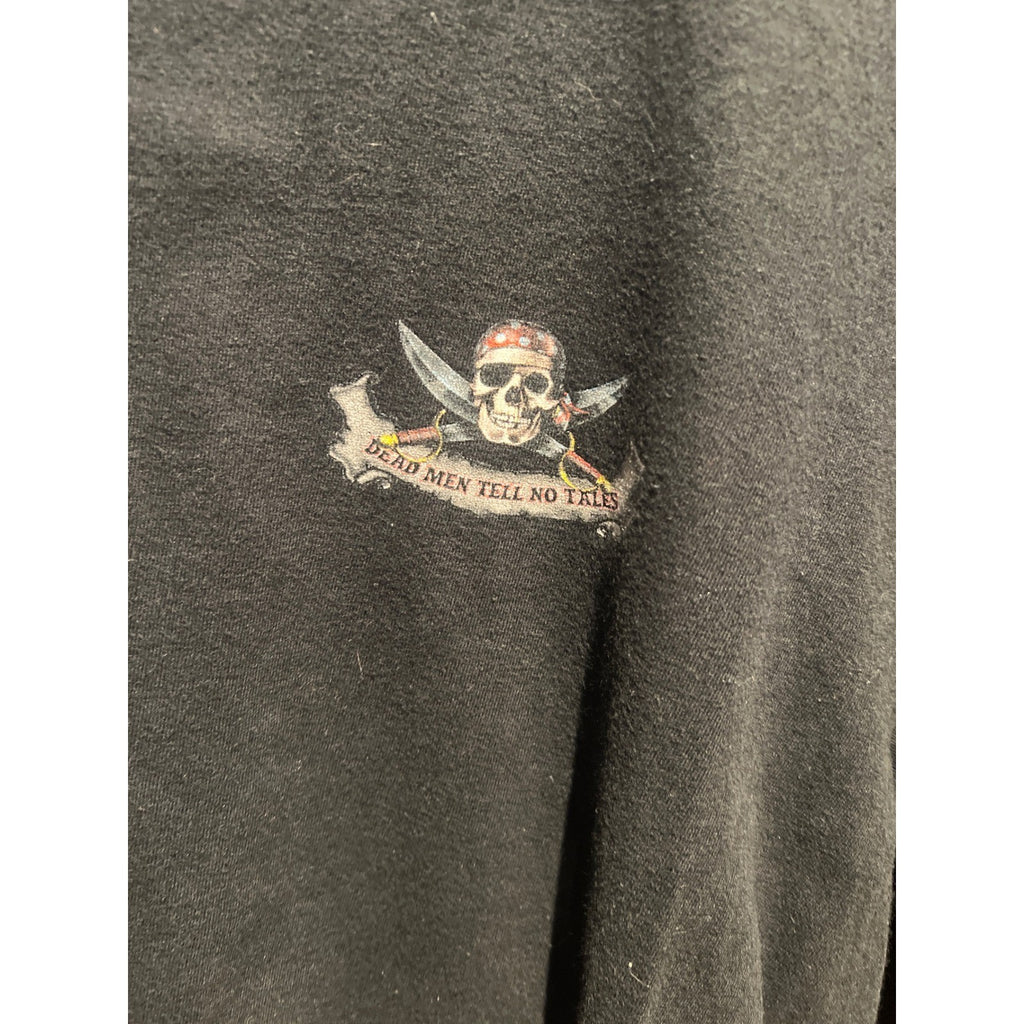 Disney Pirates of the Caribbean Dead Men Tell No Tales Flame Sleeve Shirt Black