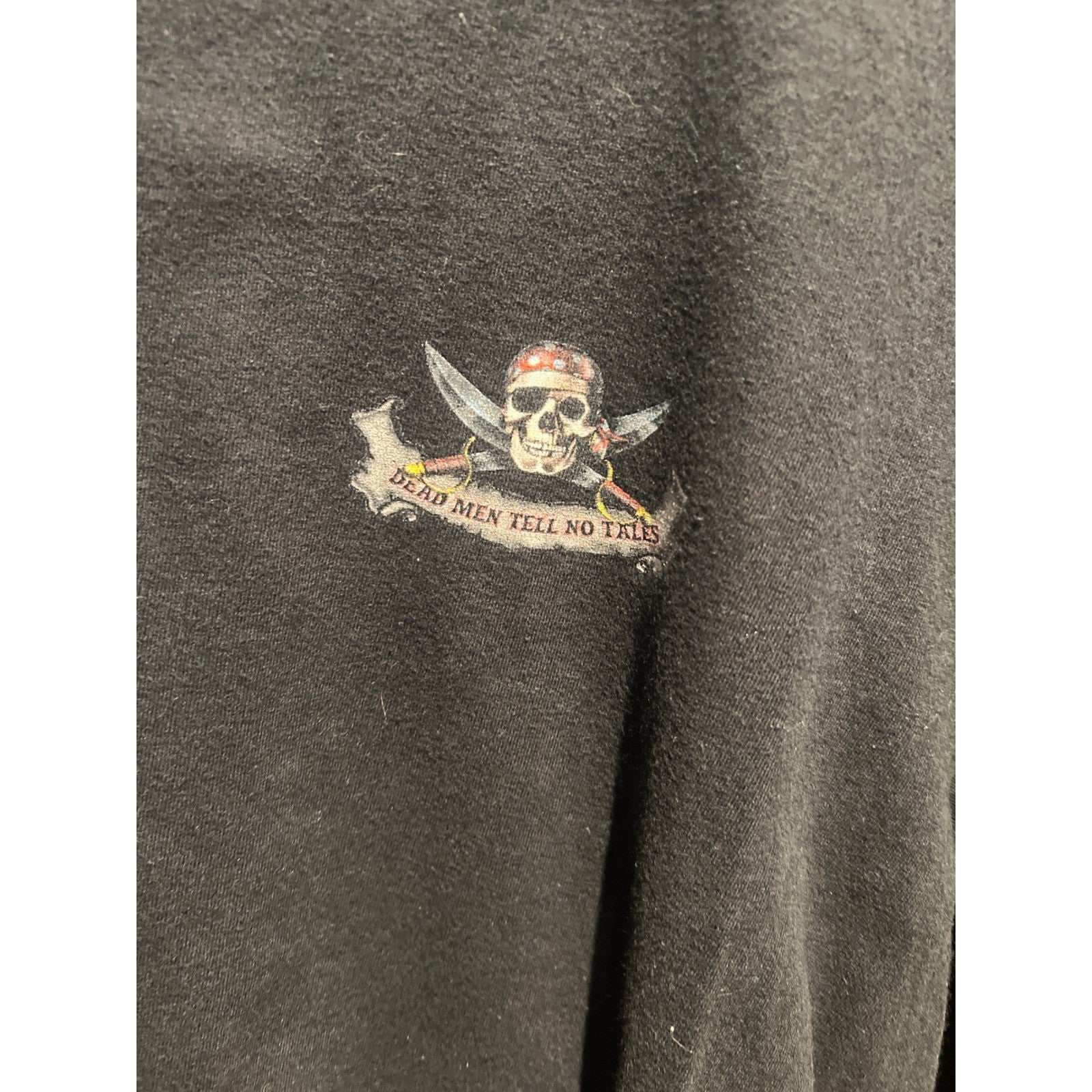Disney Pirates of the Caribbean Dead Men Tell No Tales Flame Sleeve Shirt Black