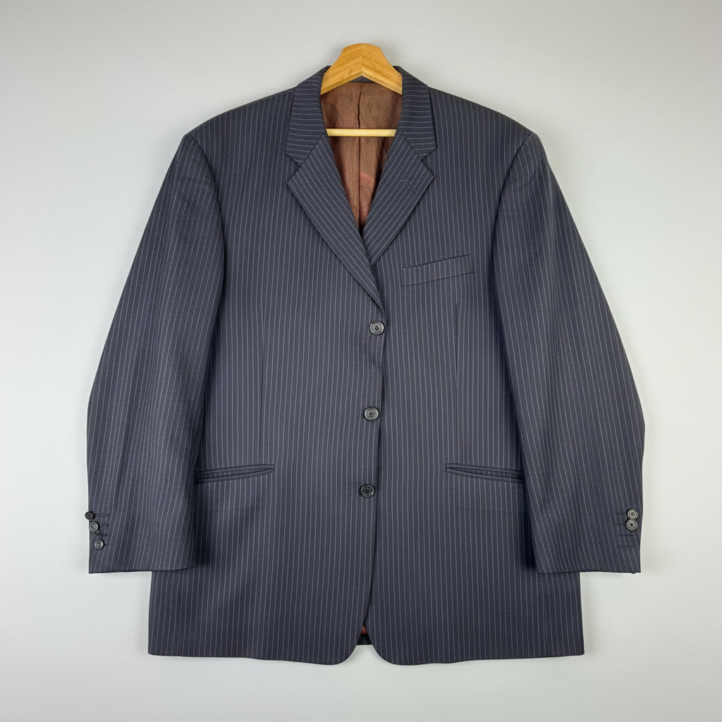 Ted Baker Endurance Mens Navy Blue Pinstripe 3-Button Blazer Suit Jacket 50R