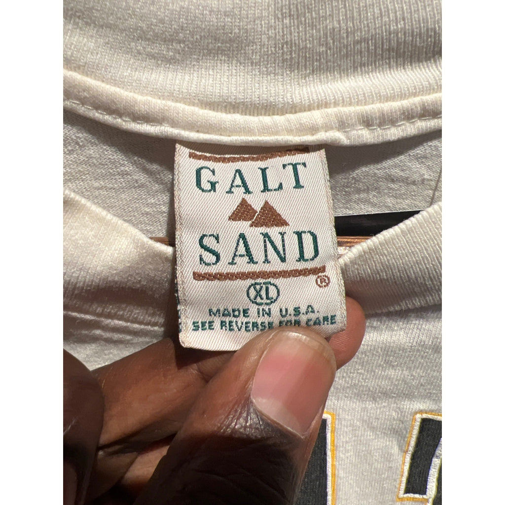 Vintage Galt Sand Georgia Tech Yellow Jackets T-Shirt XL Cream Made in USA 90s