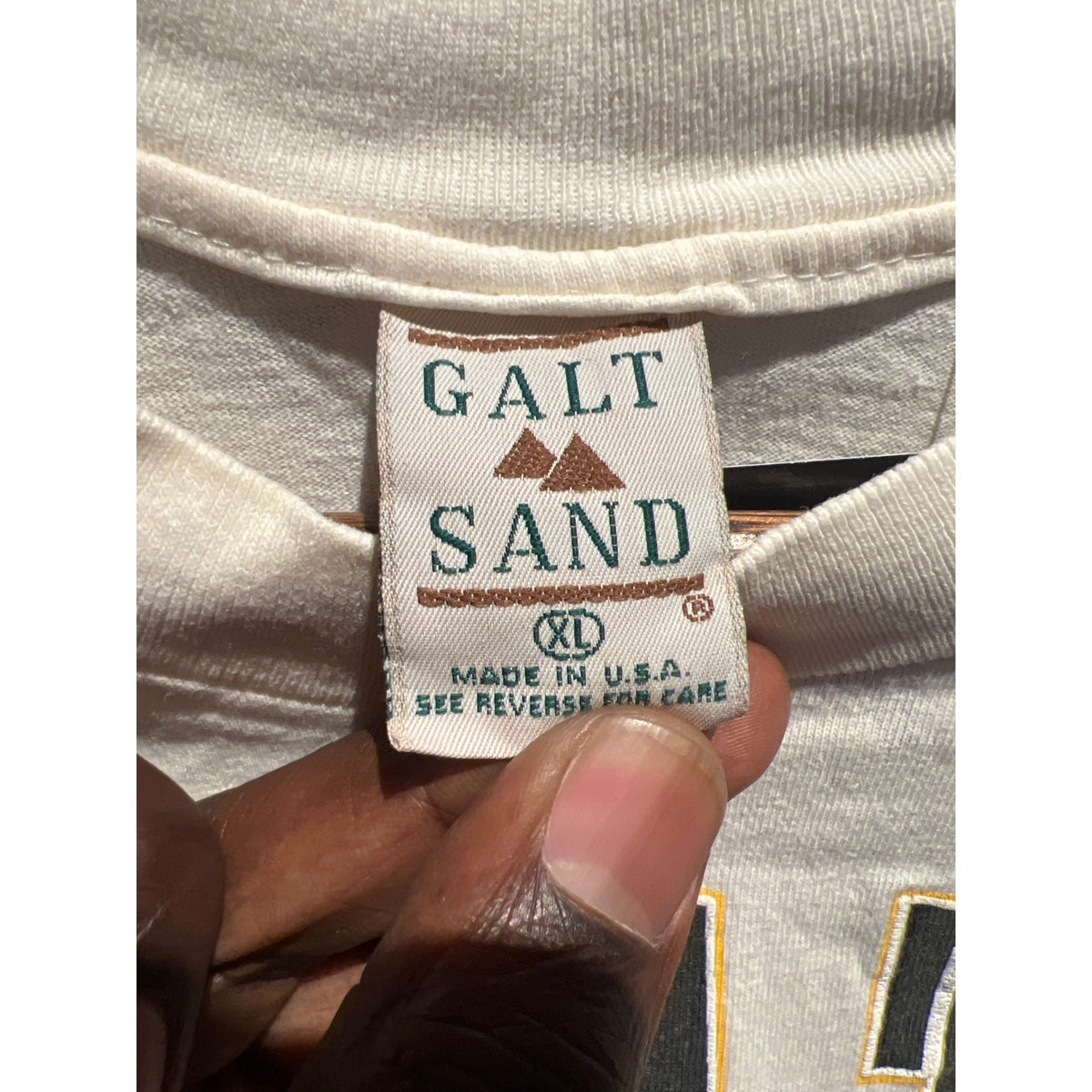 Vintage Galt Sand Georgia Tech Yellow Jackets T-Shirt XL Cream Made in USA 90s