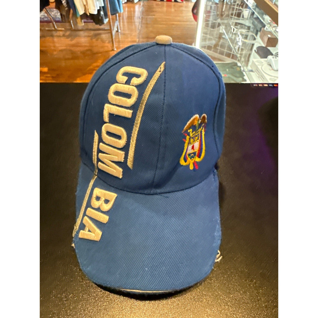 Colombia National Heritage Blue Embroidered Baseball Cap Hat Coat of Arms Crest