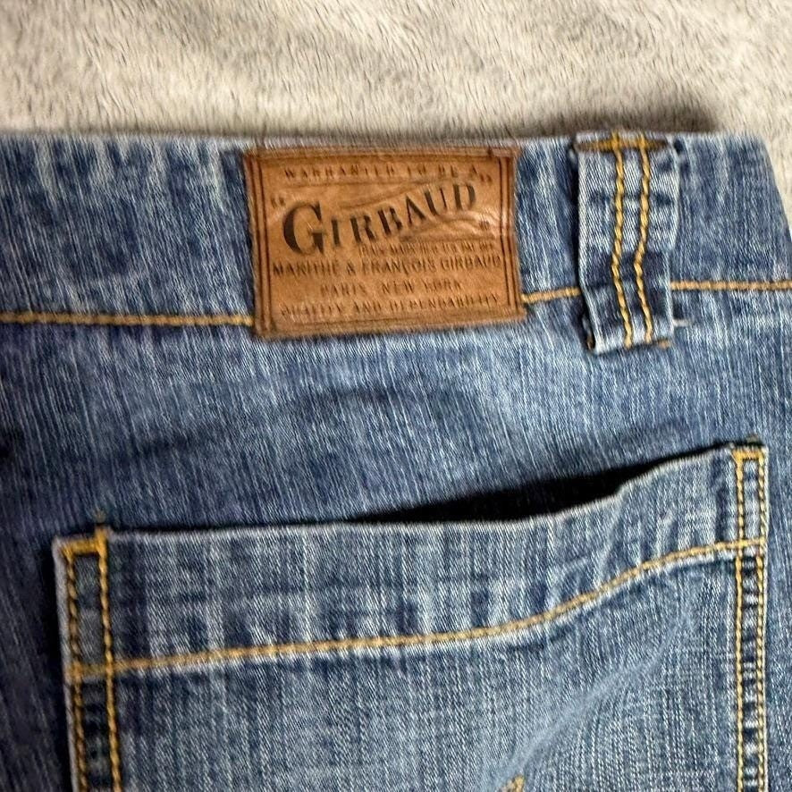 Girbaud Jeans Mens 38x30 Relaxed Fit Carpenter Cargo Denim Pants Yellow Logo