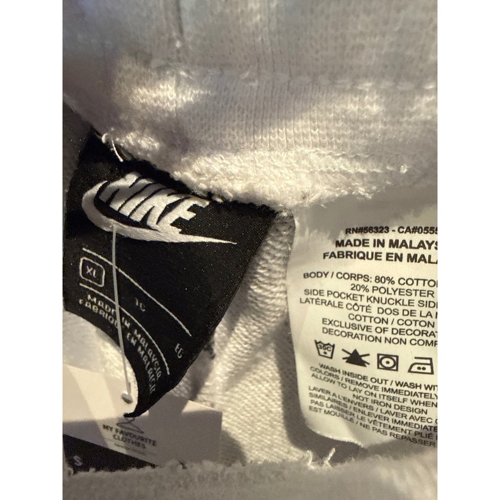 Nike Mens All Over Print Swoosh French Terry Shorts White Black Grey XL