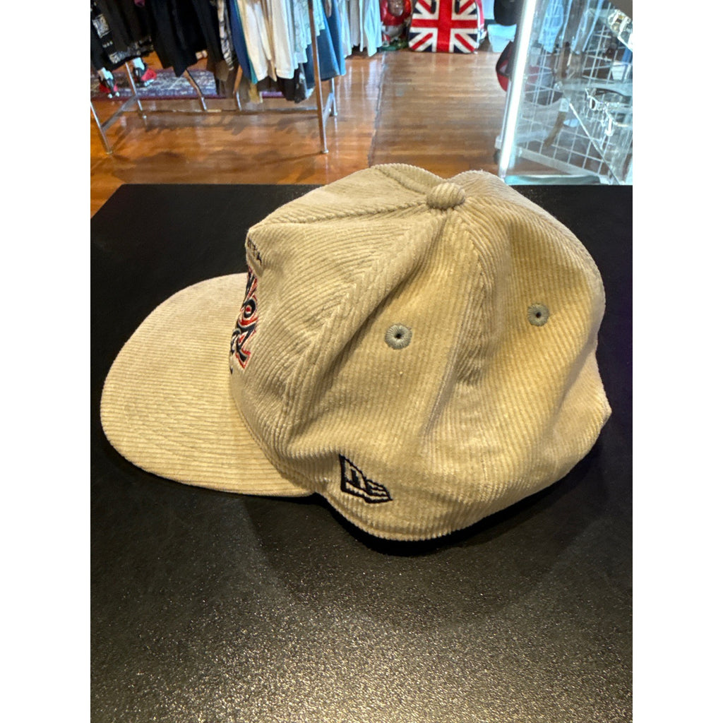 Atlanta Braves New Era Corduroy Snapback Hat Cream Tan MLB Baseball Cap Retro