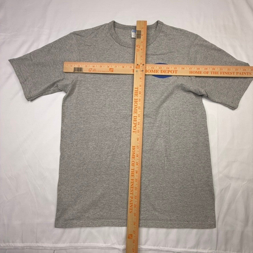 1990s Champion Men Gray Graphic T Shirt Print Short Sleeve Crew Neck Medium