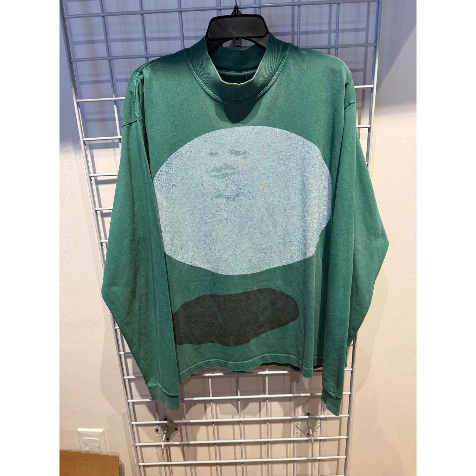 Kanye West Jesus Is King Every Hour Green Long Sleeve T-Shirt Mock Neck Large
