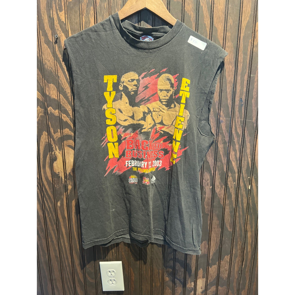 Vintage 2003 Mike Tyson vs Clifford Etienne Boxing Muscle Tee Shirt XL 21x28