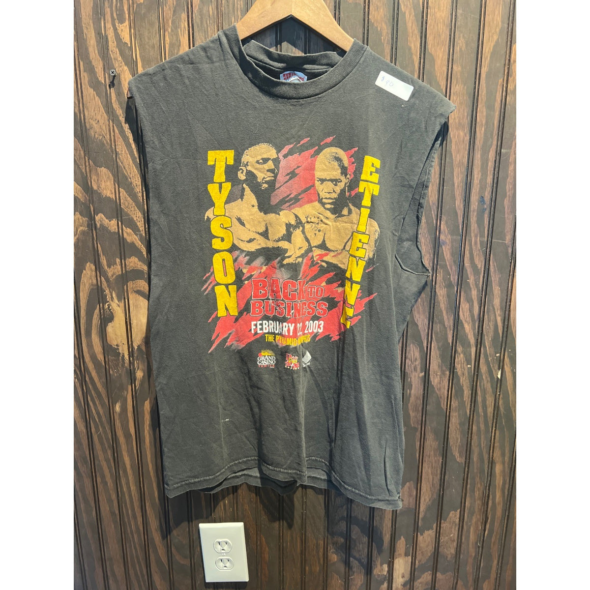 Vintage 2003 Mike Tyson vs Clifford Etienne Boxing Muscle Tee Shirt XL 21x28