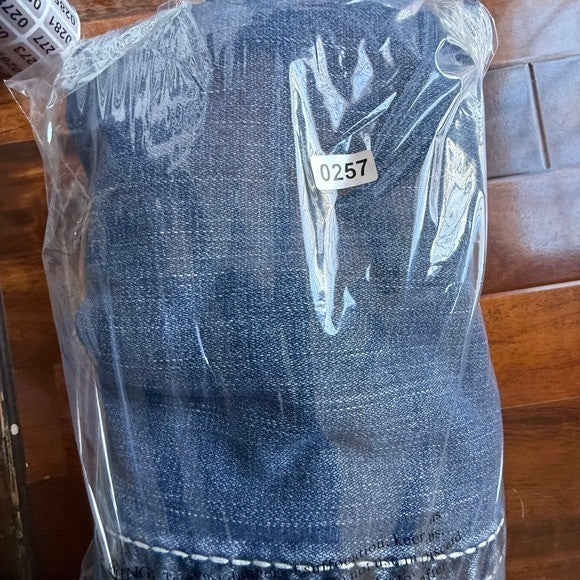 True Religion Mens Big T Burgundy Slim Flap N Straight Leg Jeans Blue Size 40