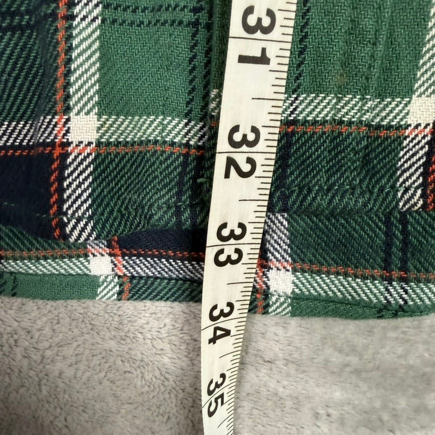 Duluth Trading Co Mens Plaid Flannel Long Sleeve Button Up Shirt Green Navy M
