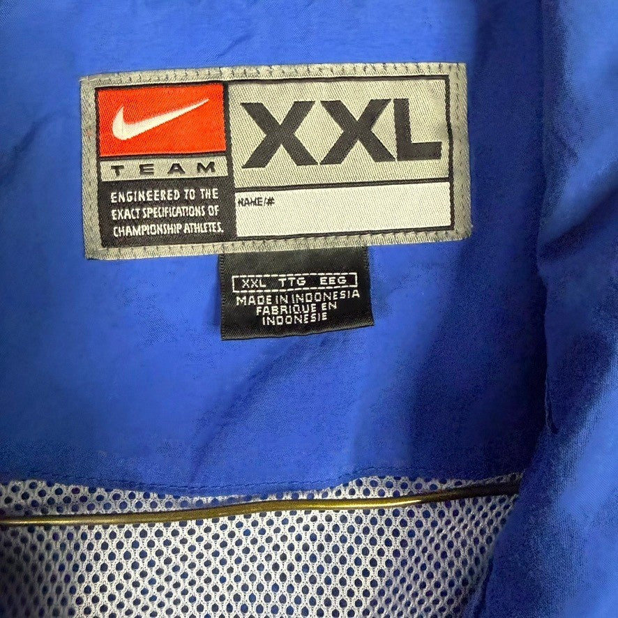 Nike Team Sport Jacket Blue White Swoosh Logo Full Zip XXL