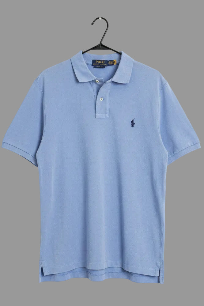 Polo Ralph Lauren Mens Classic Fit Short Sleeve Pique Polo Shirt Light Blue XL