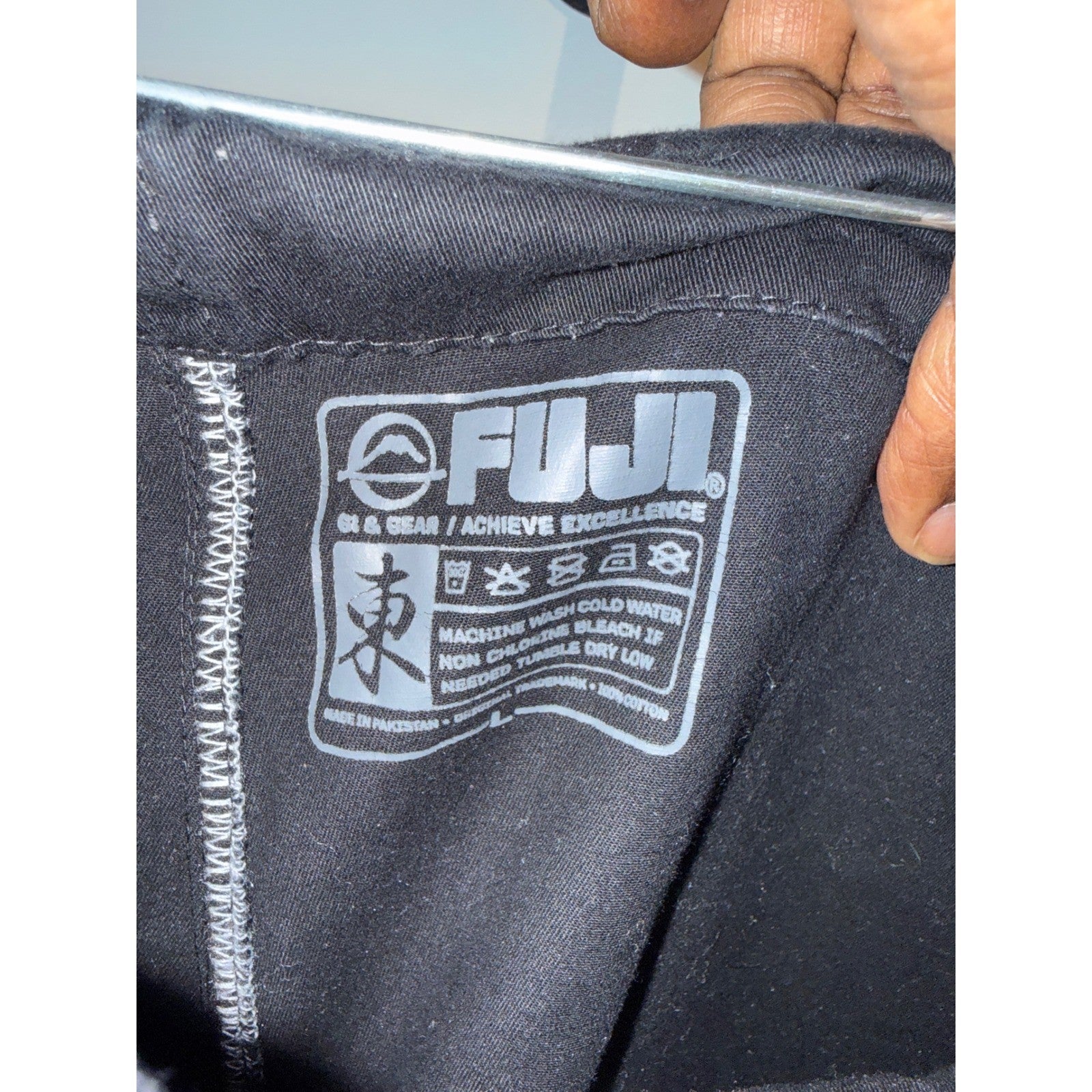 Fuji Sports Higashi Jiu Jitsu Pants Mens Large Black Cotton BJJ MMA Training