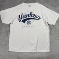 Mens White New York Yankees Baseball Graphic T Shirt Large