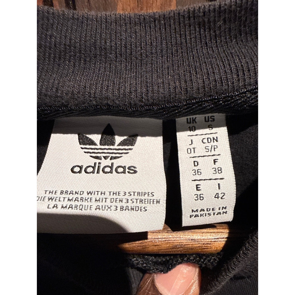 Adidas Originals Trefoil Cropped Muscle Tank Top Black White Sleeveless S