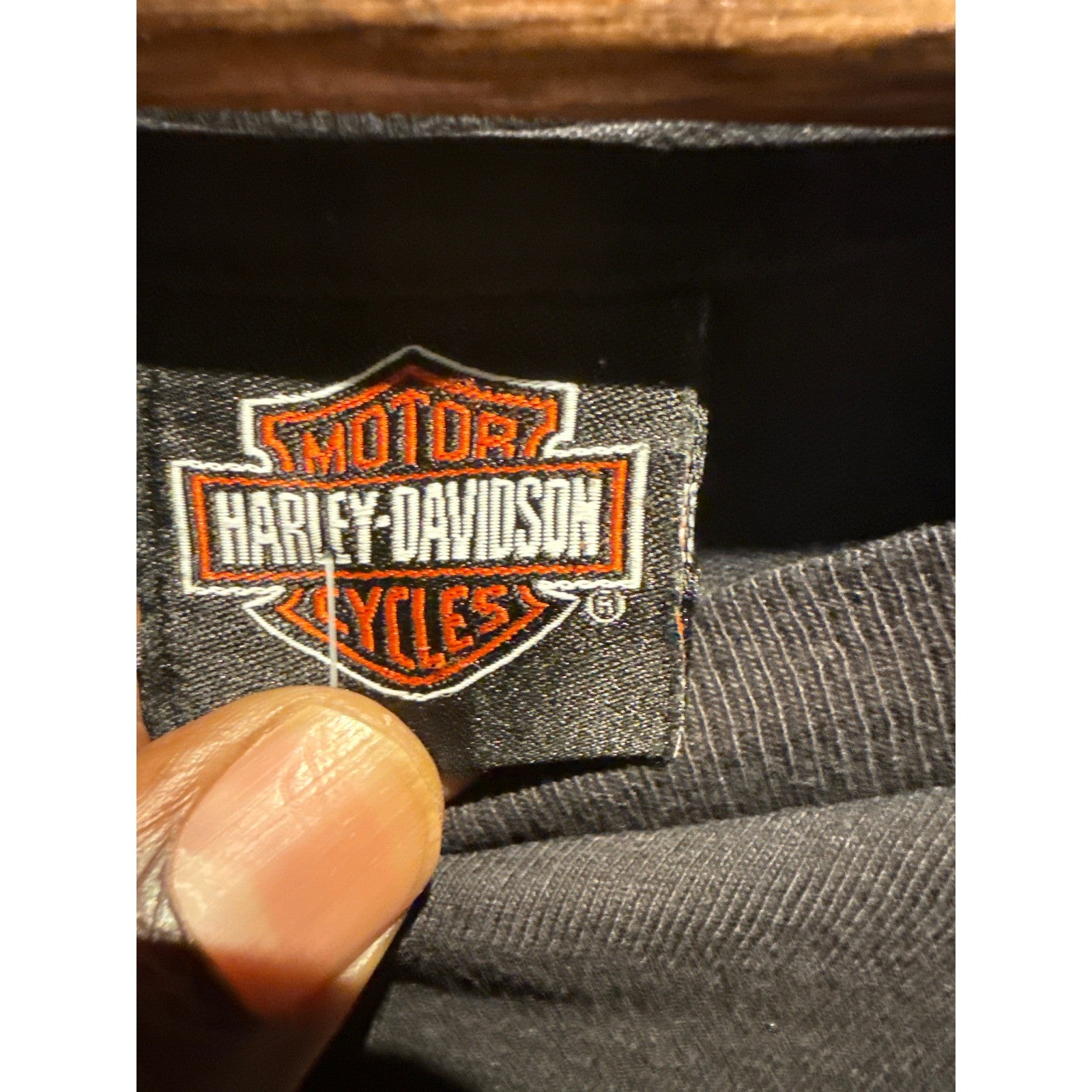 Harley Davidson Bulldog Biker Graphic T-Shirt Faded Black Mens XL 25x32 Vintage