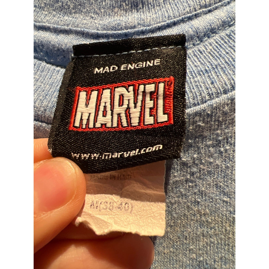Marvel Comics The Mighty Thor Graphic Tee Heather Blue Short Sleeve Shirt L