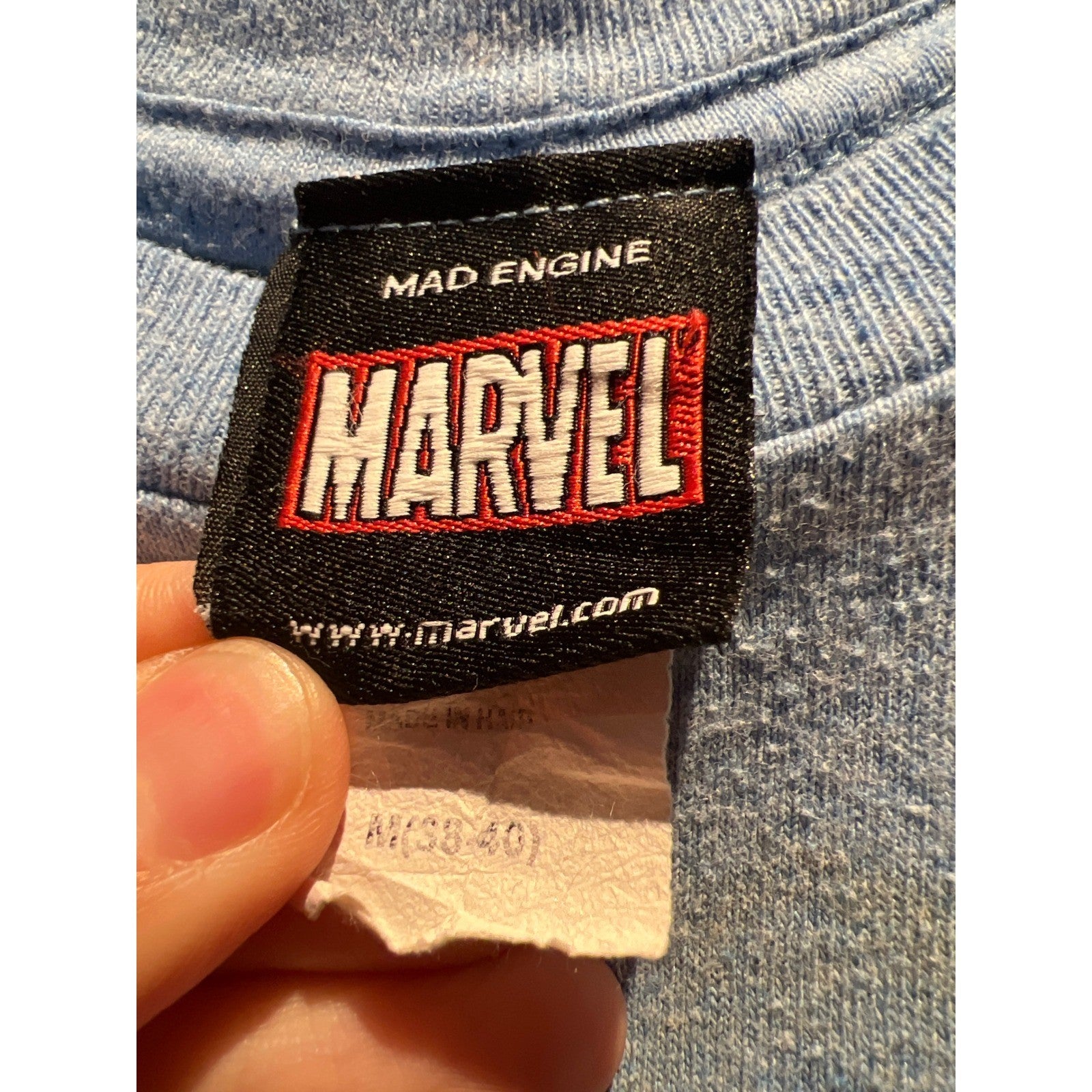Marvel Comics The Mighty Thor Graphic Tee Heather Blue Short Sleeve Shirt L