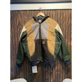 Carhartt Multi Color Patchwork Active Jacket Hooded Canvas Work Bomber Large