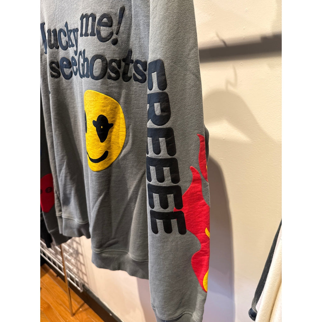Kids See Ghosts Lucky Me I See Ghosts Sweatshirt Grey Kanye West Crewneck XL