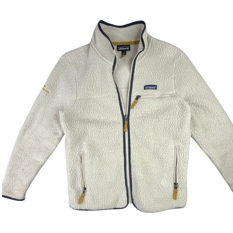 Patagonia Full Zip Fleece Jacket Cream Sherpa Cozy Outerwear Size M